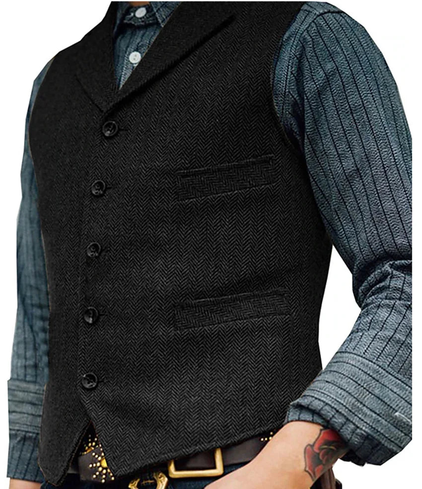 Men's Casual Sleeveless Vest, Slim Fit Waistcoat, Plus Size Outerwear, Trendy Summer Top