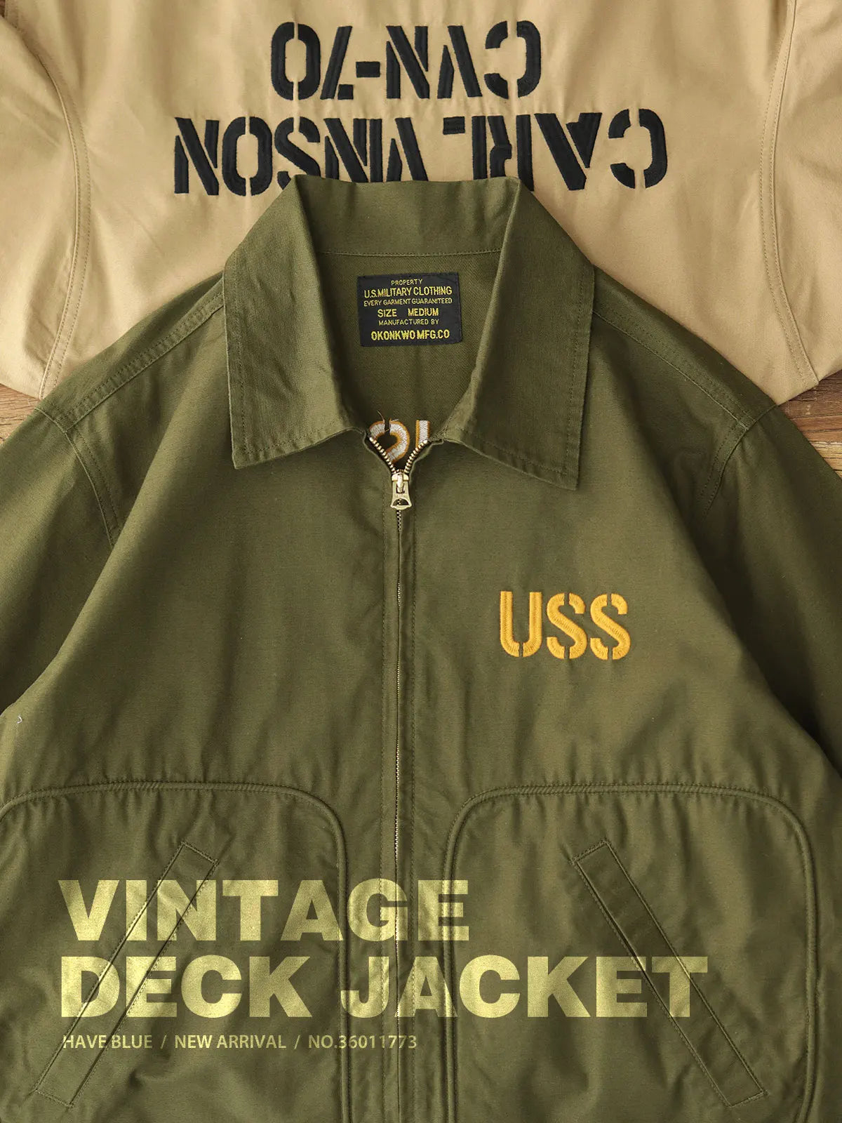 Autumn New American Retro Twill Embroidery Cargo Deck Jacket Men's Fashion 100% Cotton Washed Multi-pockets Casual Loose Coat