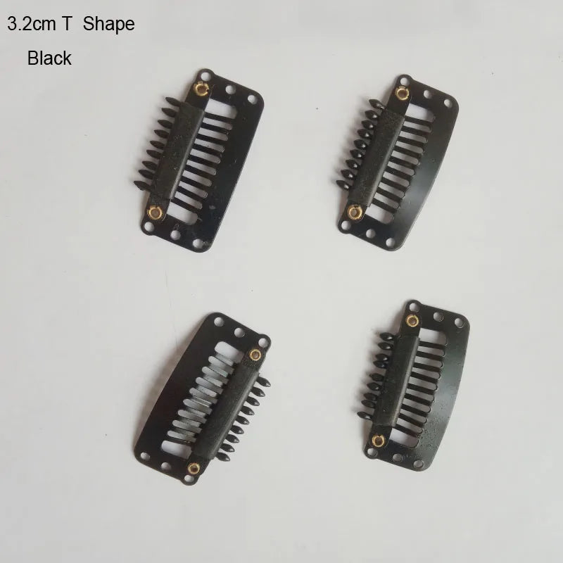 30pcs 2.3cm-3.6cm Hair Extension Clips Wig Clips For Human Hair Bangs Snap Hair Clips For Extensions Metal Comb For Closure