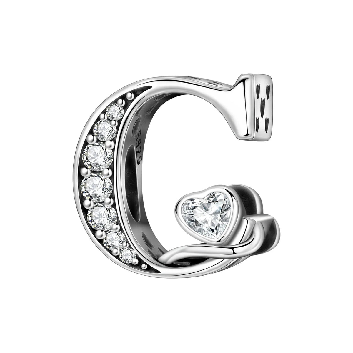2026 New 925 Sterling Silver Zircon Scroll Grass Pattern 26 Letter Bead Charms for Women Fit DIY Bracelet Necklace Jewelry Gift