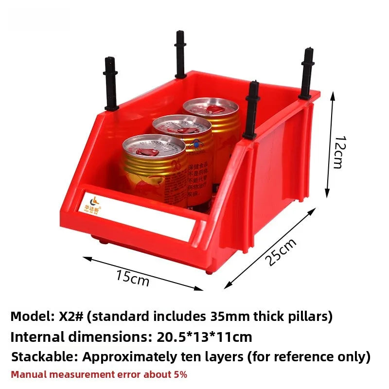 Large Size Combination Hardware Screw Storage Box Plastic Parts Box egory Material Box with Column Slanted Mouth Der Sle