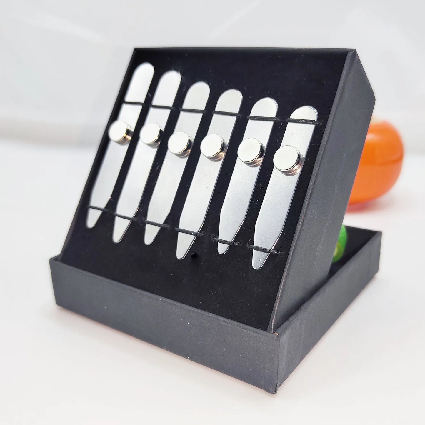 [6Pcs] Stainless Steel Collar Stiffeners with 6 Magnets, Magnetic Collar Stays Metal Shirt Collar Stiffeners with Box for Men