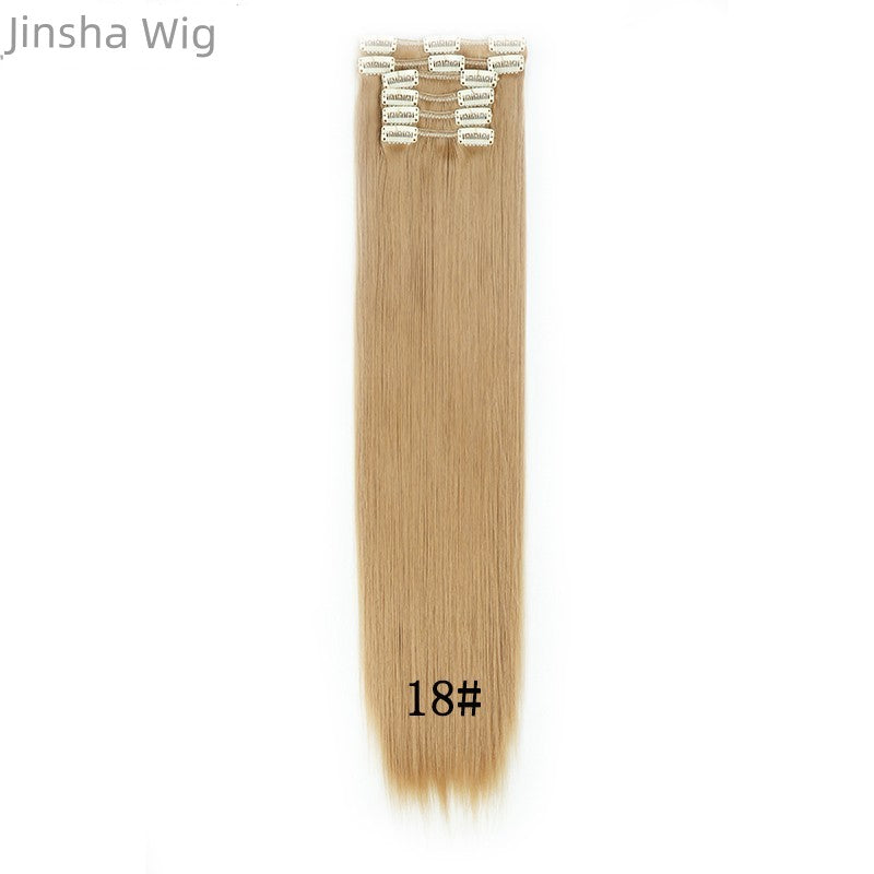 Wig Set One-Piece Seamless Long Straight Hair Piece Thickened Increase Hair Amount Nature Realistic Extension Hair Piece