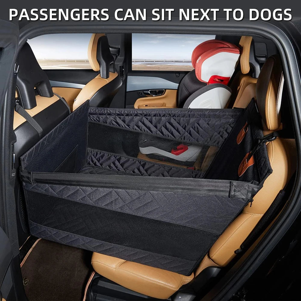 Double Zipper Car Pet Seat Pad Dogs Cats Car Backseat Protector Waterproof Dirt Resistant Solid Color Cars Rear Seats Cushion
