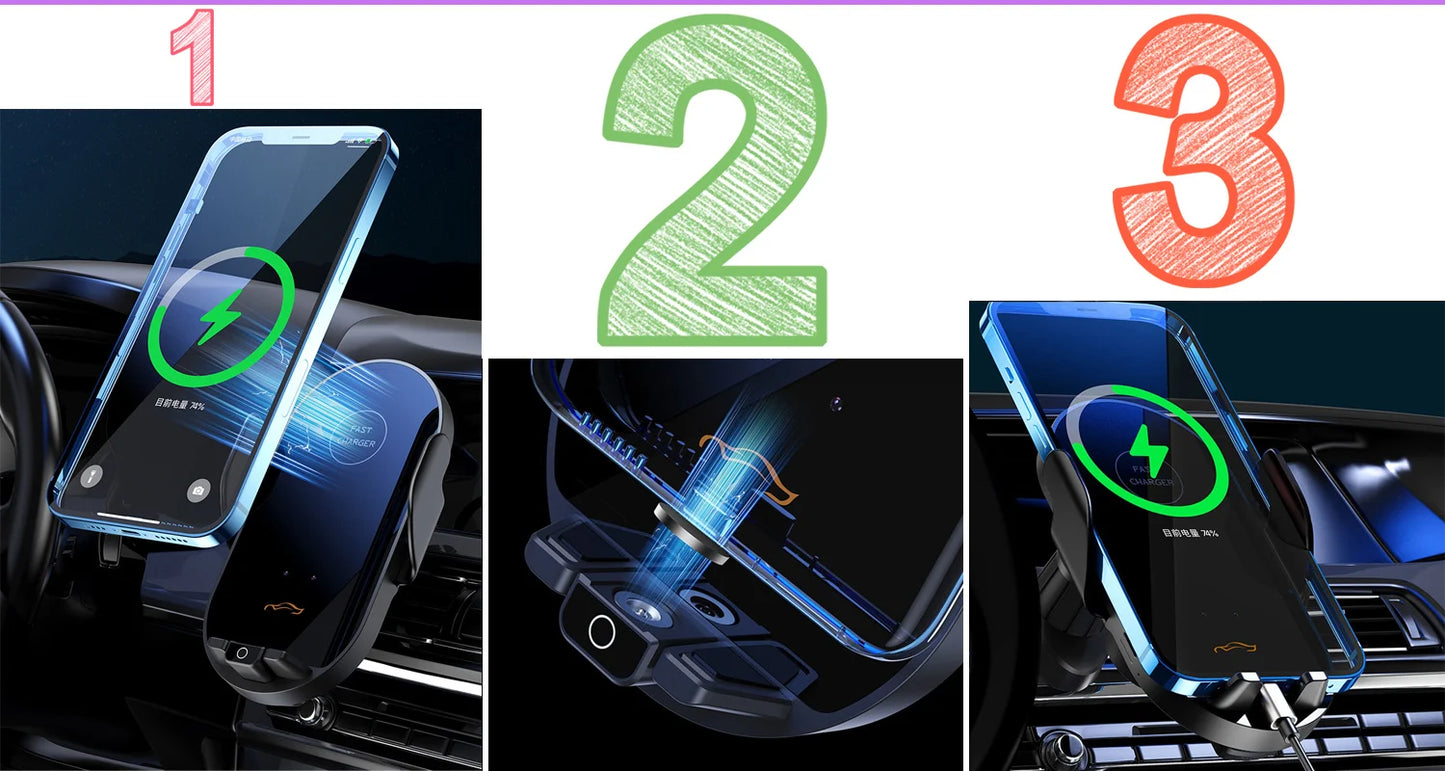 For Ford Mustang 2015-2018 2019 2020 2021 Car Phone Holder Wireless Charging Bracket Base Gravity Stand Phone Mount Accessories