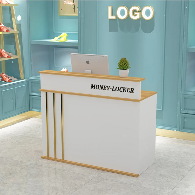 Luxury Unique Reception Desk Professional Aesthetic Design Cool Bar Counter Retro Center Resepsiyon Masası Commercial Furniture