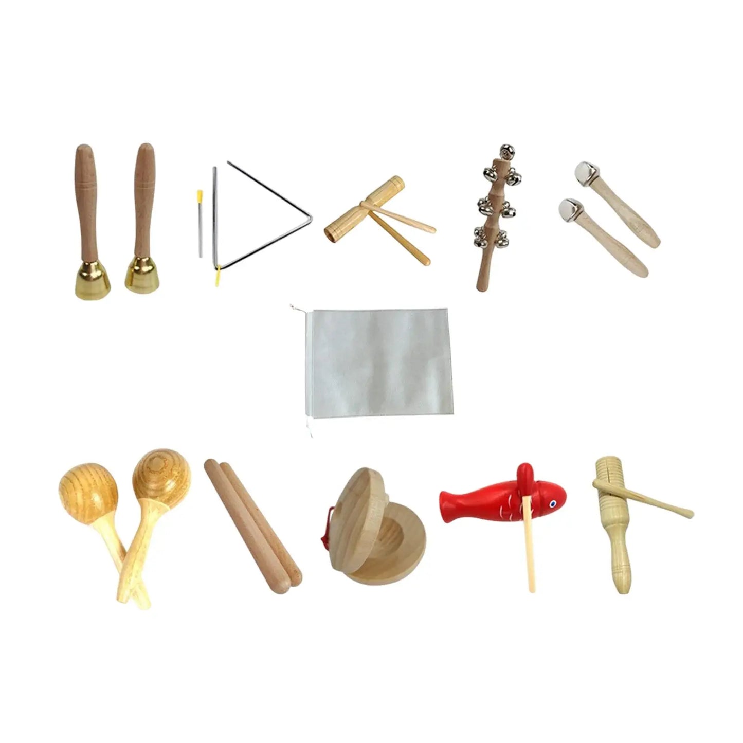 10x Kids Musical Instruments Set Portable Hand Eye Coordination Creative Development Toy Musical Toys Set Percussion Instruments