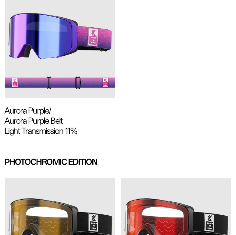 Kapvoe 2026 Skiing Eyewear Flip Ski Goggles Photochromic Snow Goggles Men Snowboard Mask Protection Glasses Snowmobile Winter