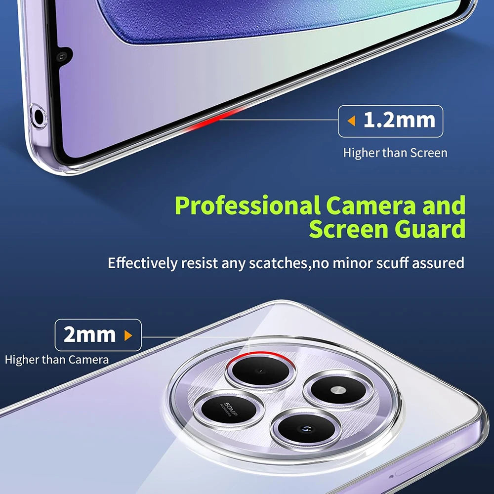 Ultra Thin Silicone Clear Case For Xiaomi Redmi 14C 13C 12C 11A 10A 10C 9A 9C Note 14 13 12 11 11S 10 10S 9 9S Pro Plus Fundas