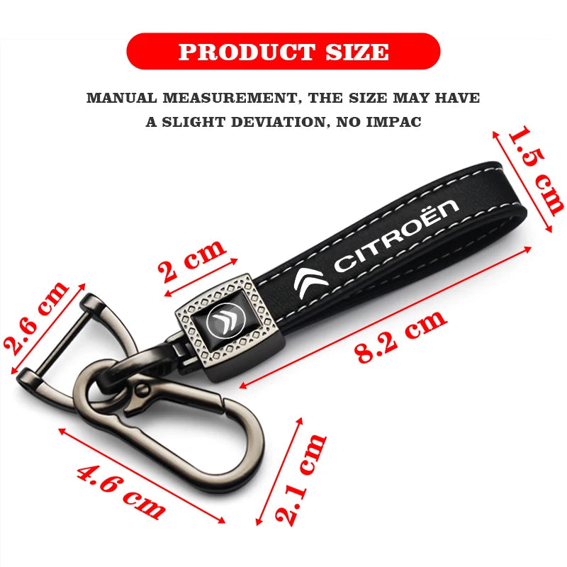 Alloy Leather Car Key Rings Holder Lanyard for Citroen DS C3 C4 Picasso Aircross C5 Aircross Elysee Berlingo Xsara Accessories