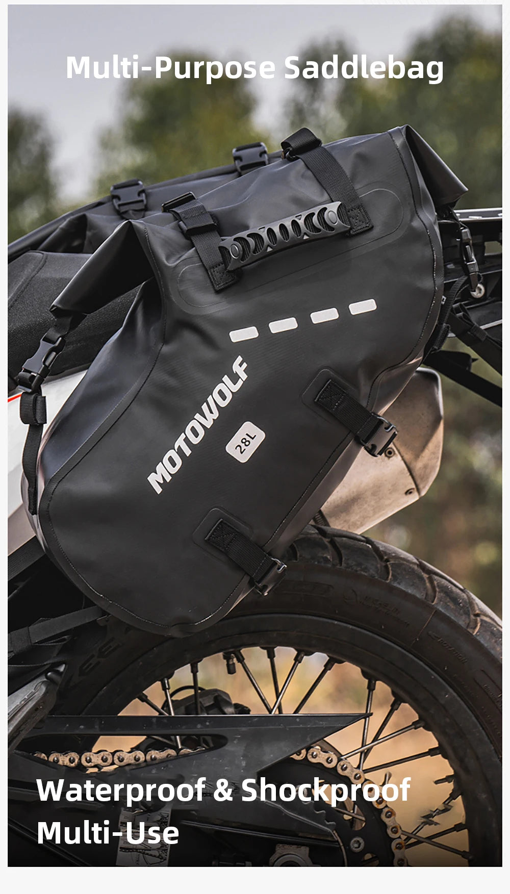 Waterproof Motorcycle Bag 18L 28L 48L Motorcycle Saddle Side Bag Large Capacity Universal Fit Motorcycle Pannier Bag