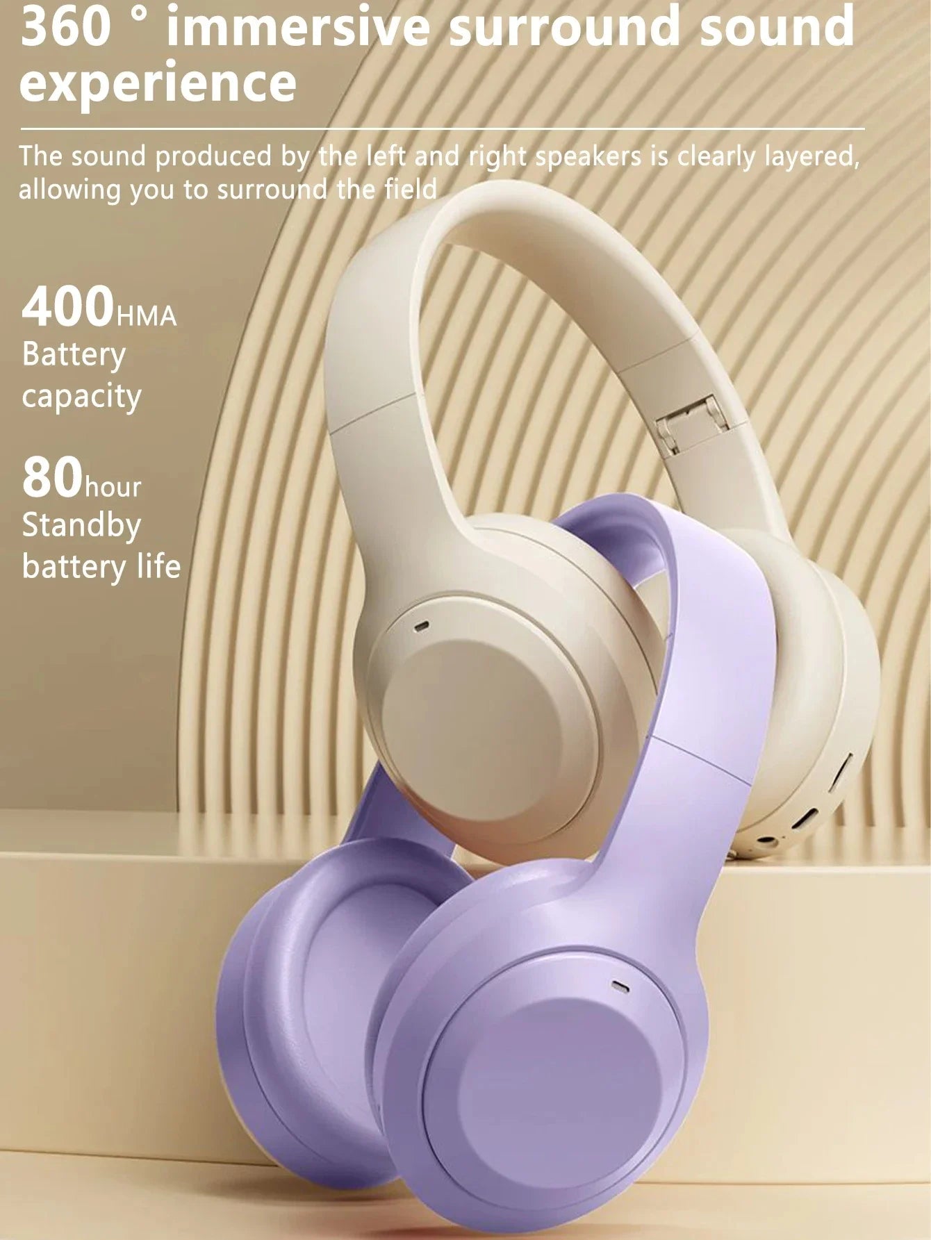 M5 Wireless Headset Bluetooth5.3 HiFi Stereo Earphones Noise Cancelling Gaming Headband Foldable with Mic Earbuds