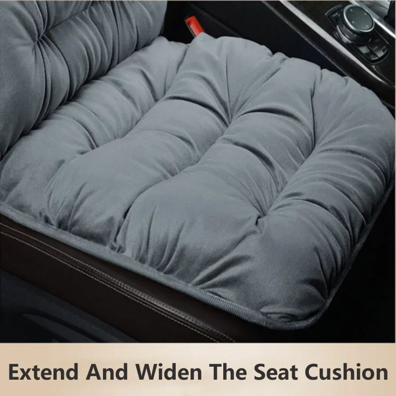 A Soft Plush Car Seat Cover, with Backrest Comfortable Car Seat Protection Pad, Universal Winter Warm Car Interior Accessories