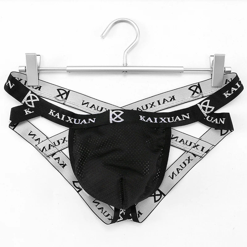 Kaixuan Jockstrap Gay Men Underwear Sexy String Tanga Hombre Cuecas Masculinas Cotton Breathable Thong Penis Pouch
