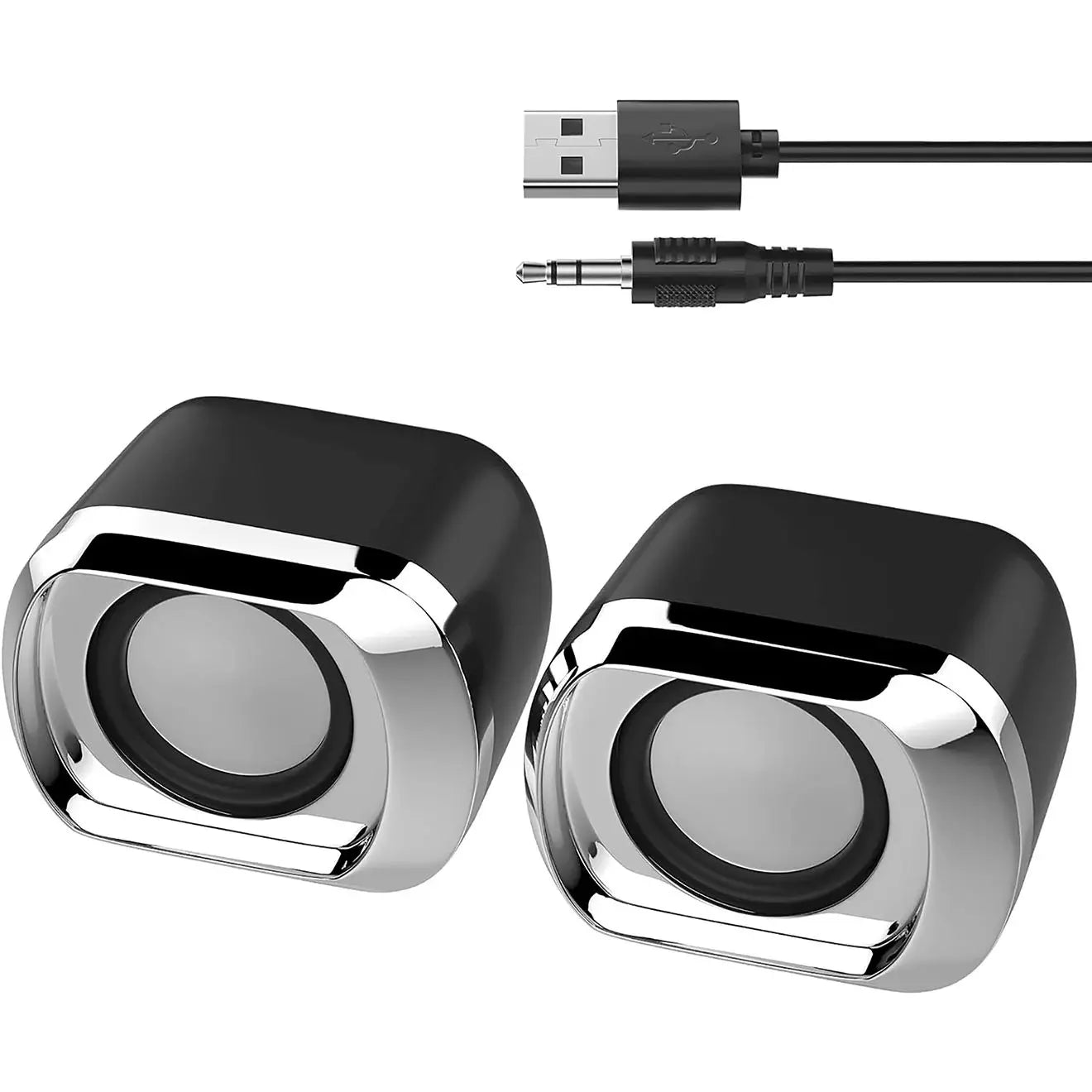 Computer Speaker - Compact and Delicate Laptop Speakers with Volume Control and 3.5 Mm Audio Plug, USB-Powered Desktop Speaker