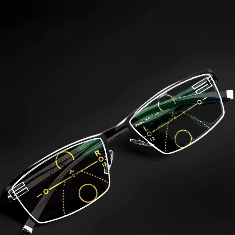 Intelligent Progressive Reading Glasses for Man Woman Near and Dual-Use Anti Blue Light Blocking Automatic Adjustment Eyewear