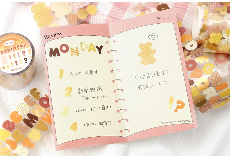 40mm * 300cm Kawaii Ins Basic Geometric Pattern Die Cutting Stickers Creative Handbook Decoration DIY Diary Scrapbook Supplies