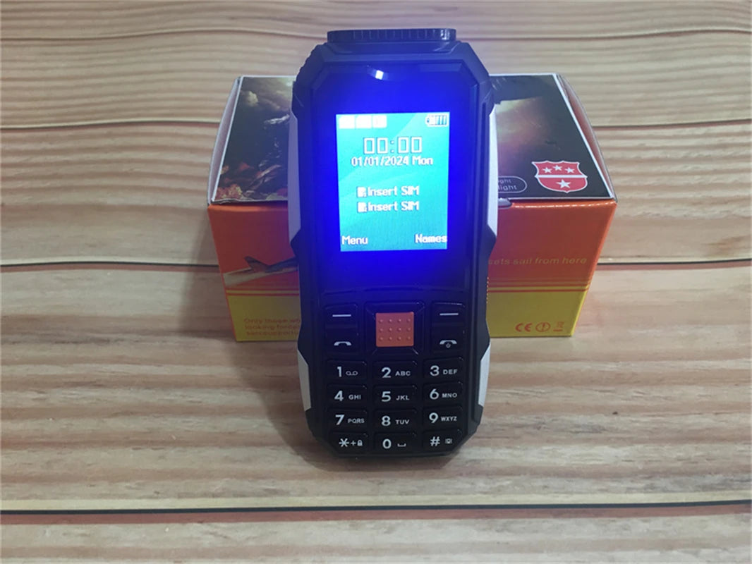 Mini Rugged Mobile Phone, 1.8", Push Button,Dual Sim, BT,Dual Flashlight, MP3,Wireless FM,BigHorn Dustproof Shockproof CellPhone