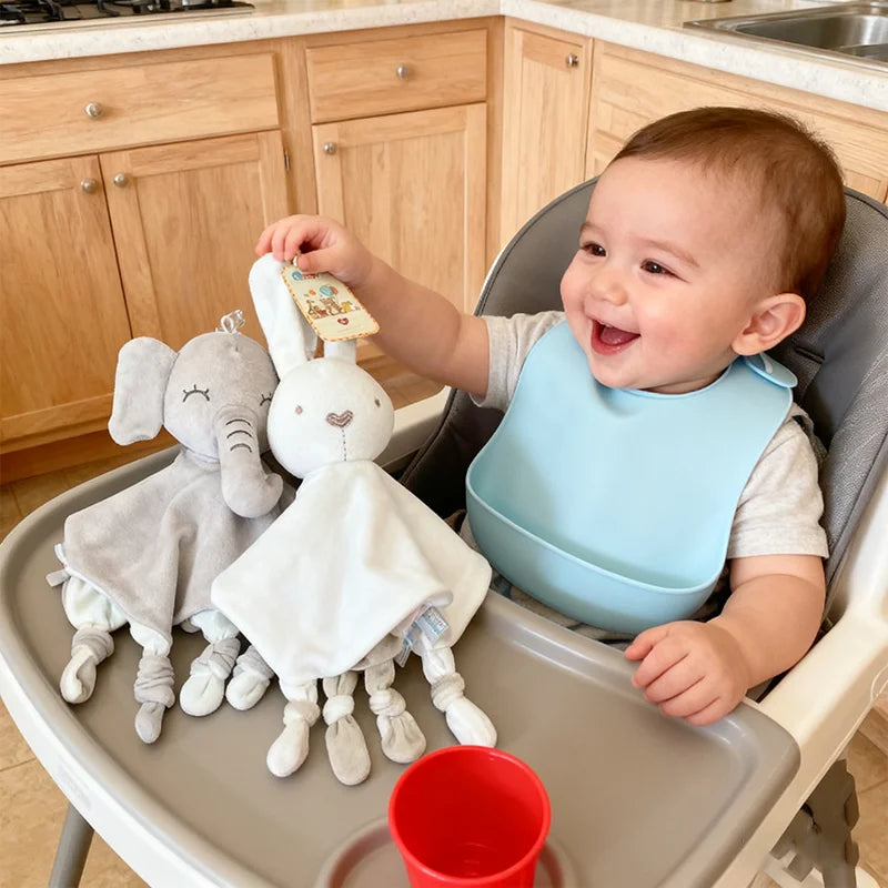 Baby Security Blanket Soft Plush Stuffed Animal Toys Infant Bibs Nursery Newborn Sleeping Dolls Cartoon Soother Appease Towel