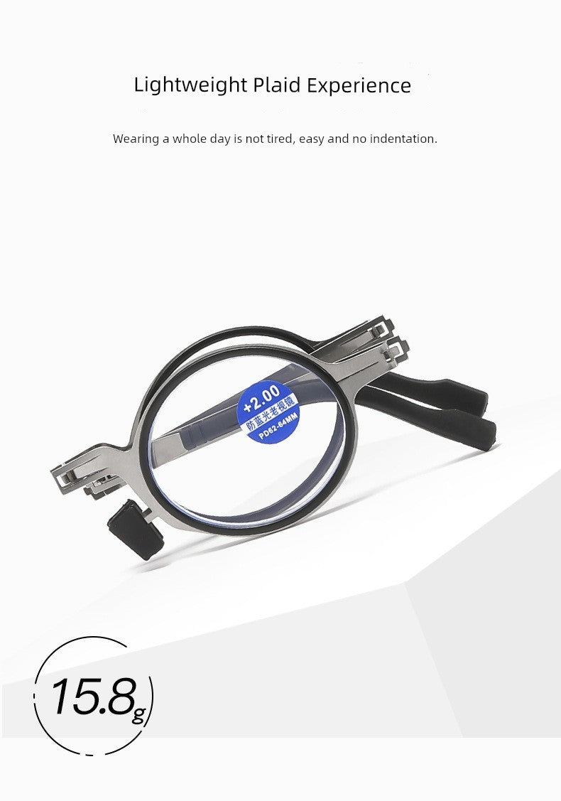 New Arrival Ultra Light Anti Blue-Ray Foldable Reading Glasses Men and Women Hd Portable Presbyopic Glasses Can Stick Mobile Phone Fashion Glasses