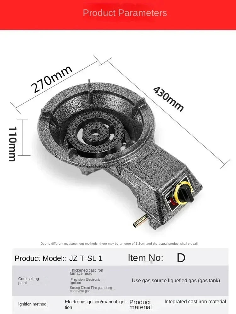 Powerful Gas Stove for Home and Commercial Cooking - Compatible with Natural Gas and LPG AN