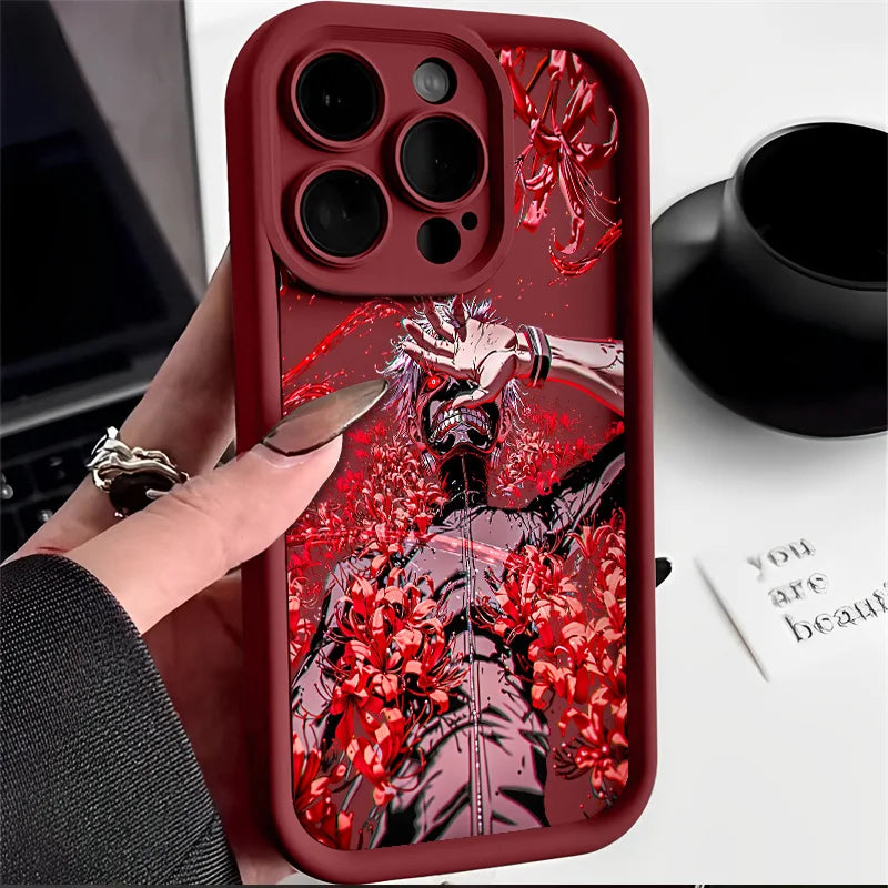 Anime Red Spider Lily T-Tokyo GhoulS Phone Case For IPhone 17 16e 16 15 14 13 12 11 Air Pro Max Mini XR Plus Soft TPU Back Cover