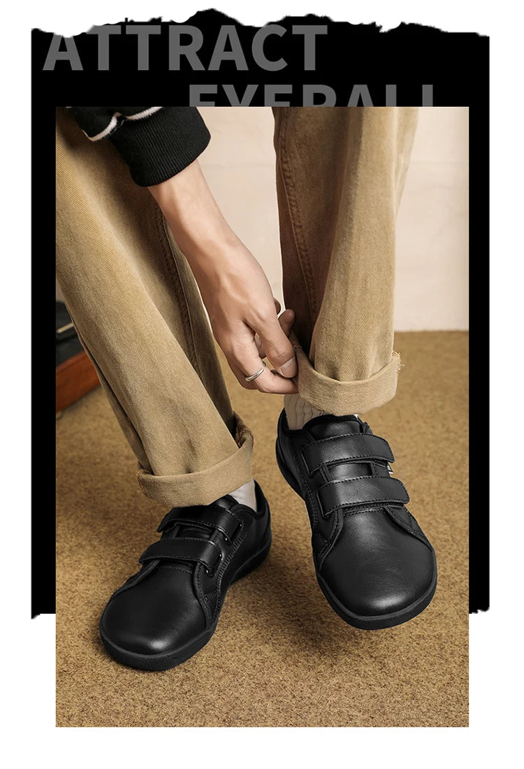 Mens/Women Barefoot Walking Shoes Wide Toe Zero Drop Minimalist Shoes Leather Comfortable Casual Shoes for Gym Driving Office