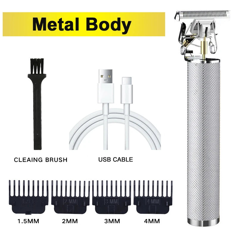 Professional Hair Trimmer Zero Gapped T-Blade Trimmer Cordless Rechargeable Edgers Clippers Electric Beard Trimmer Shaver