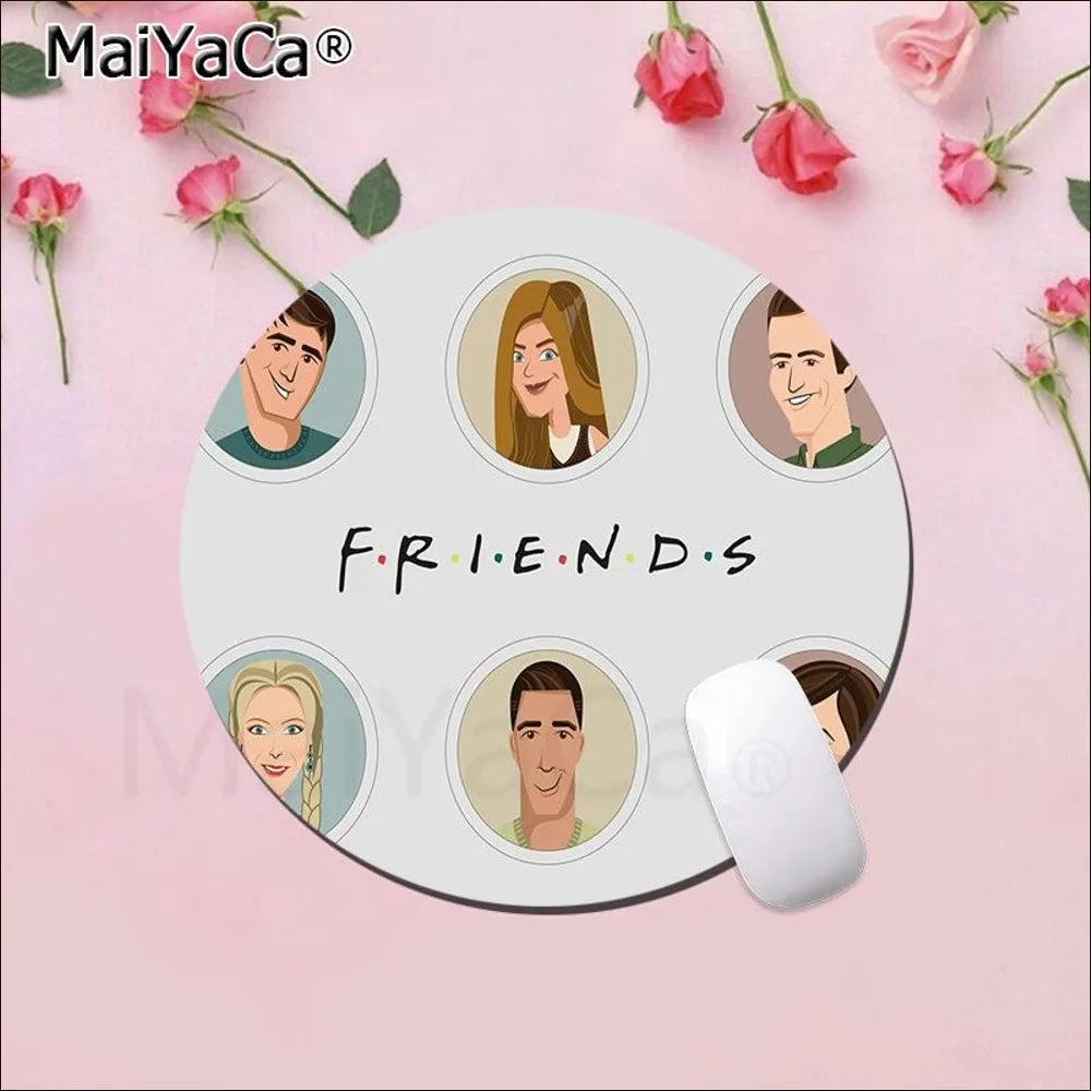Friends Tv Show Mousepad Round Custom Skin Office Computer Desk Mat Table Keyboard Big Mouse Pad Laptop Cushion Desk Accessories