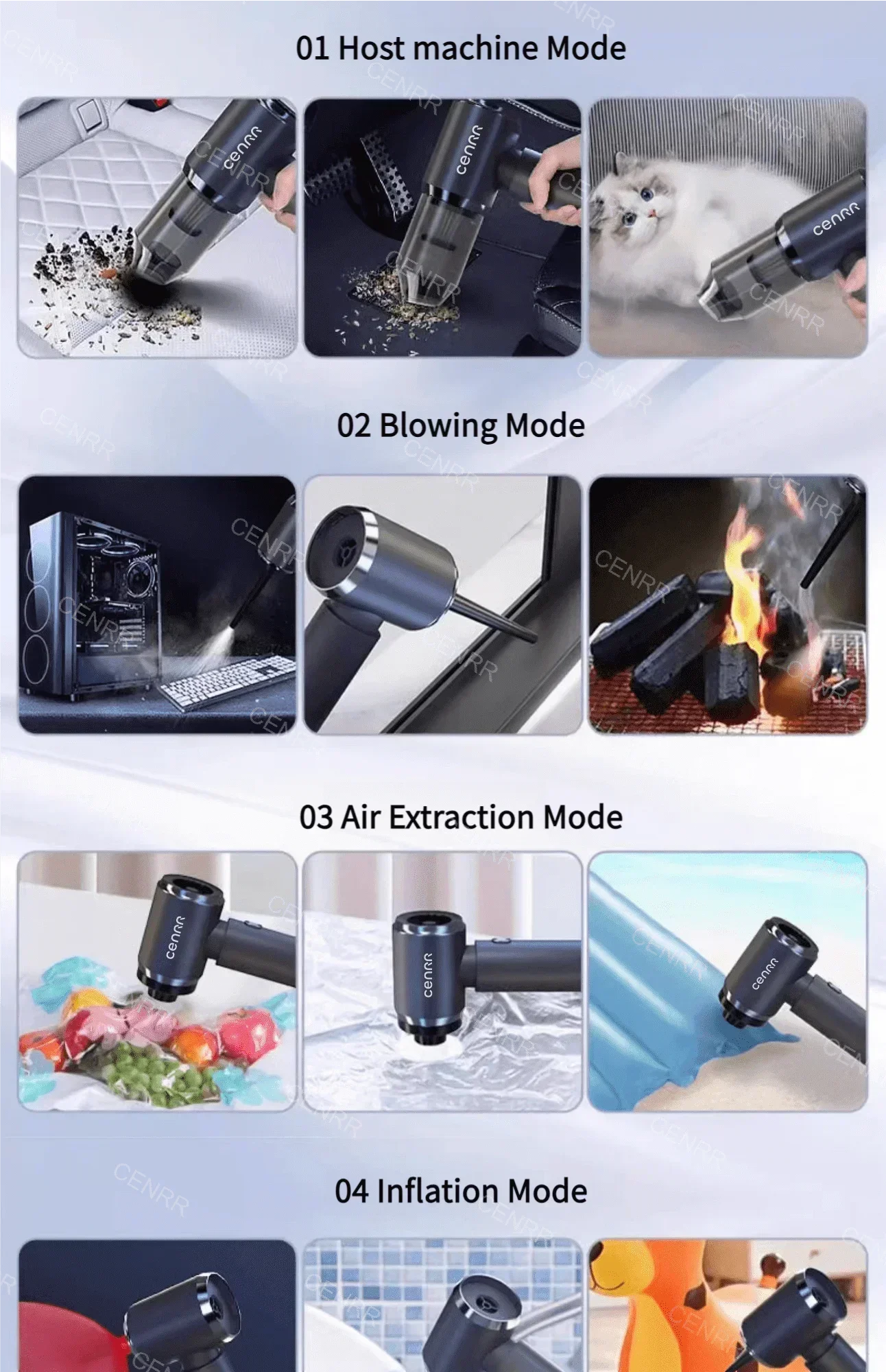 CENRR 210000PA Car Vacuum Cleaner High Suction Wireless Vacuum Cleaner Cordless Vacuum Cleaner for Car Cleaning Machine