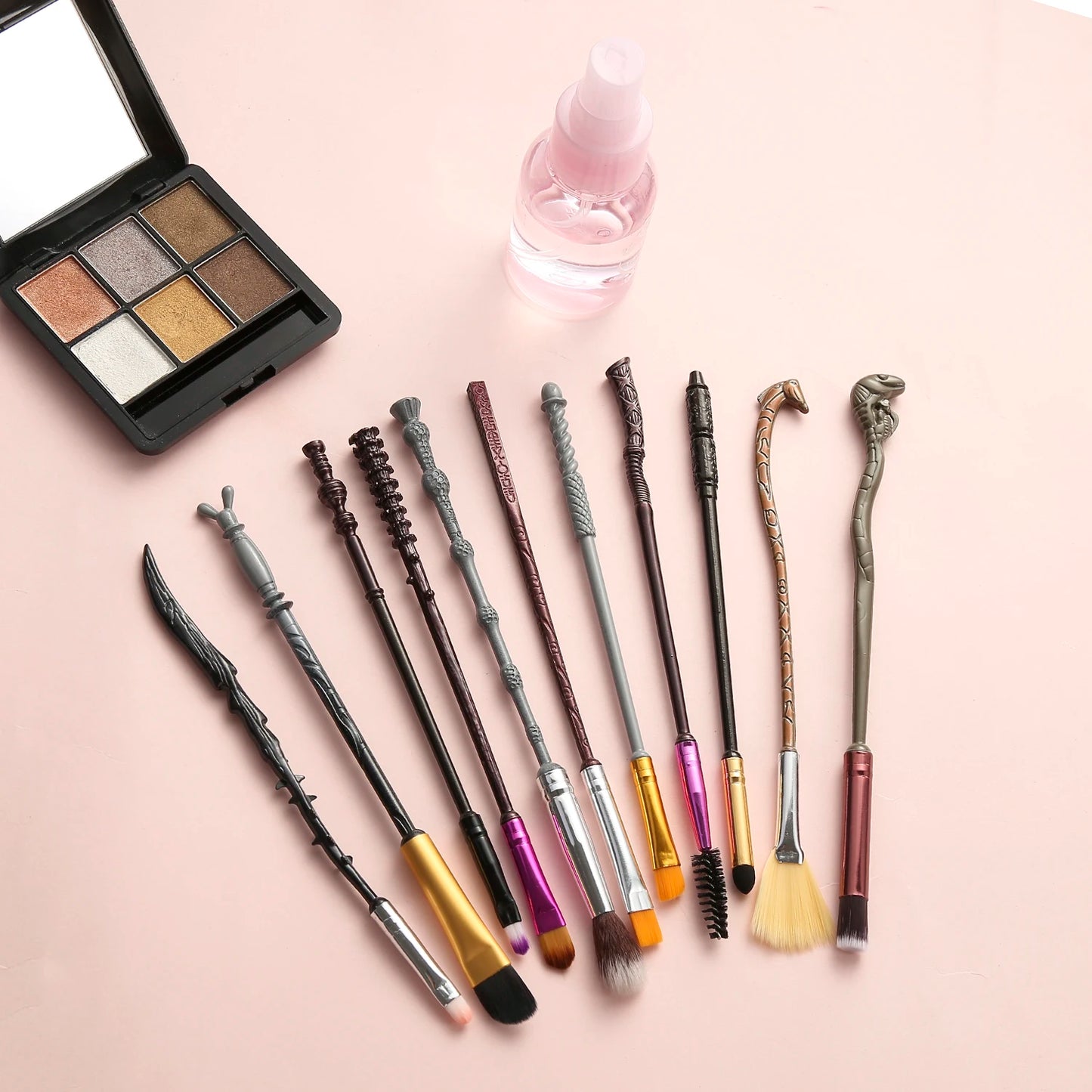 11pcs Harry Potter Series Wand Makeup Brush Set Vintage Metal Makeup Brush Eyeshadow Brush Birthday Party Gift Professional Eye