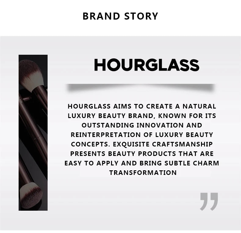 Hourglass Makeup Brush - 3piece Foundation Brush Loose Powder Brush Concealer Brush New Design + Brush Cartridge