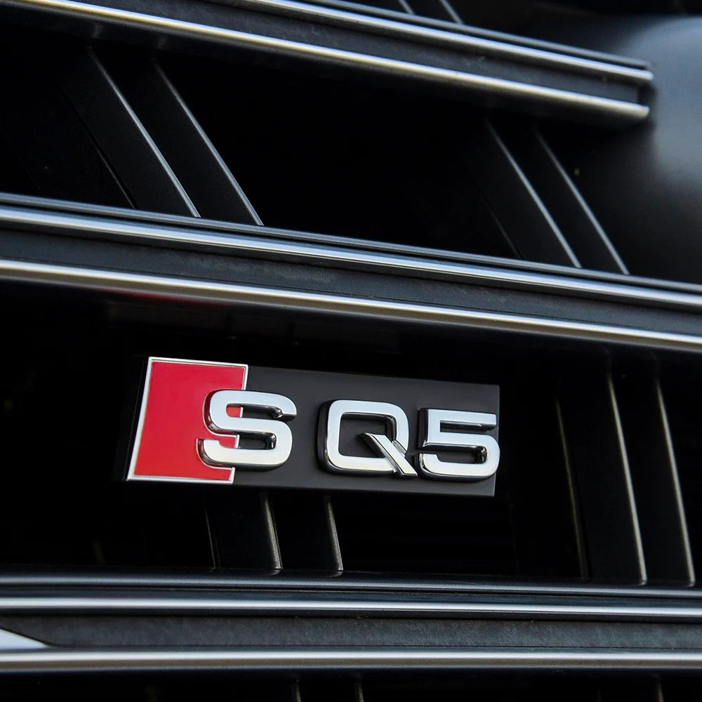 Car Styling Front Grille Emblem Decoration Sticker Auto Modification Accessories For Audi SQ3 SQ4 SQ5 SQ6 SQ7 SQ8 RSQ3 RSQ5 RSQ7
