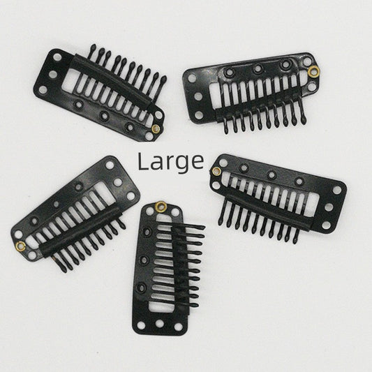 Wig Hair Piece Fixed Clip Beret Large Oblique Clip Hair Extension Elastic Hairpin Ten Teeth 3.6cm Clip