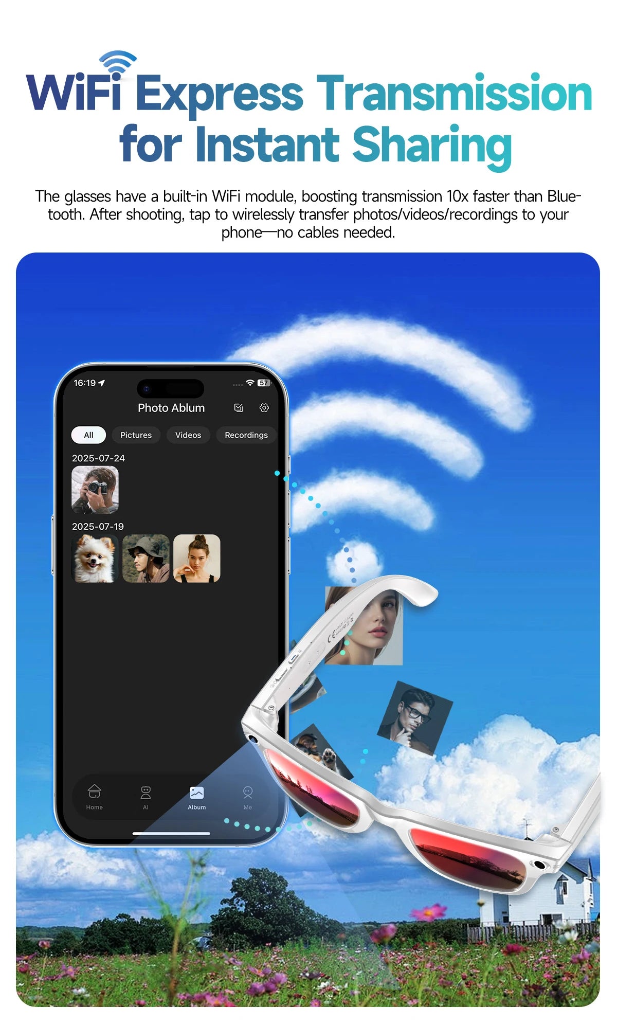 2025 AI Smart Glasses with 8MP Camera Video Recording 100+ Languages Translation Sunglasses Bluetooth Call Music Play Men Women