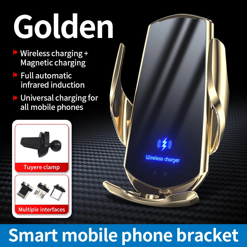 Car Wireless Charger Air Vent Car Phone Holder Fast Charging Station Car Bracket For iPhone 17 16 15 14 Samsung Xiaomi Oppo Vivo