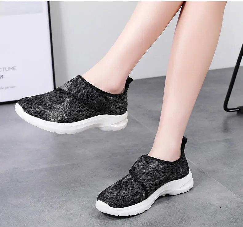 Women Mesh Shoes Summer Sports Black Outdoor Comfortable Loafers Monk Sneakers Girls For Walking Flats Mother Gift