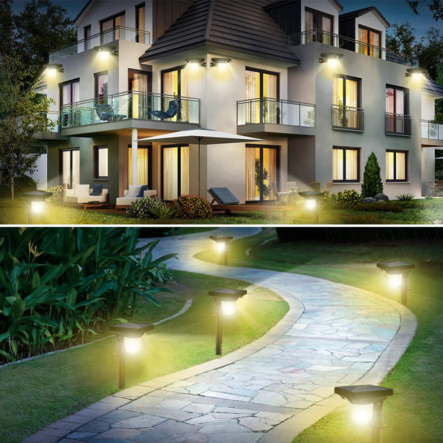 Solar Lights Outdoor Garden Solar Powered Wall Lamp Waterproof Motion Sensor Pathway Light Landscape Path Yard Backyard Lawn