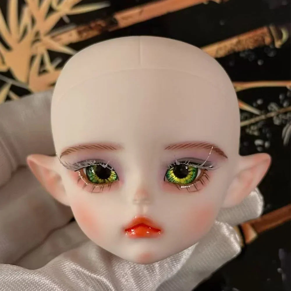 Cute 1/6 BJD Doll Head Handmade Elf Makeup Dolls White Eyelash 30cm Doll Kids Toy Gift Dolls for Girls