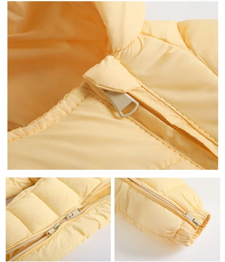 Baby jumpsuit winter new plush and thick hooded down climbing suit for babies to go out and hug clothes, newborn cotton jacket