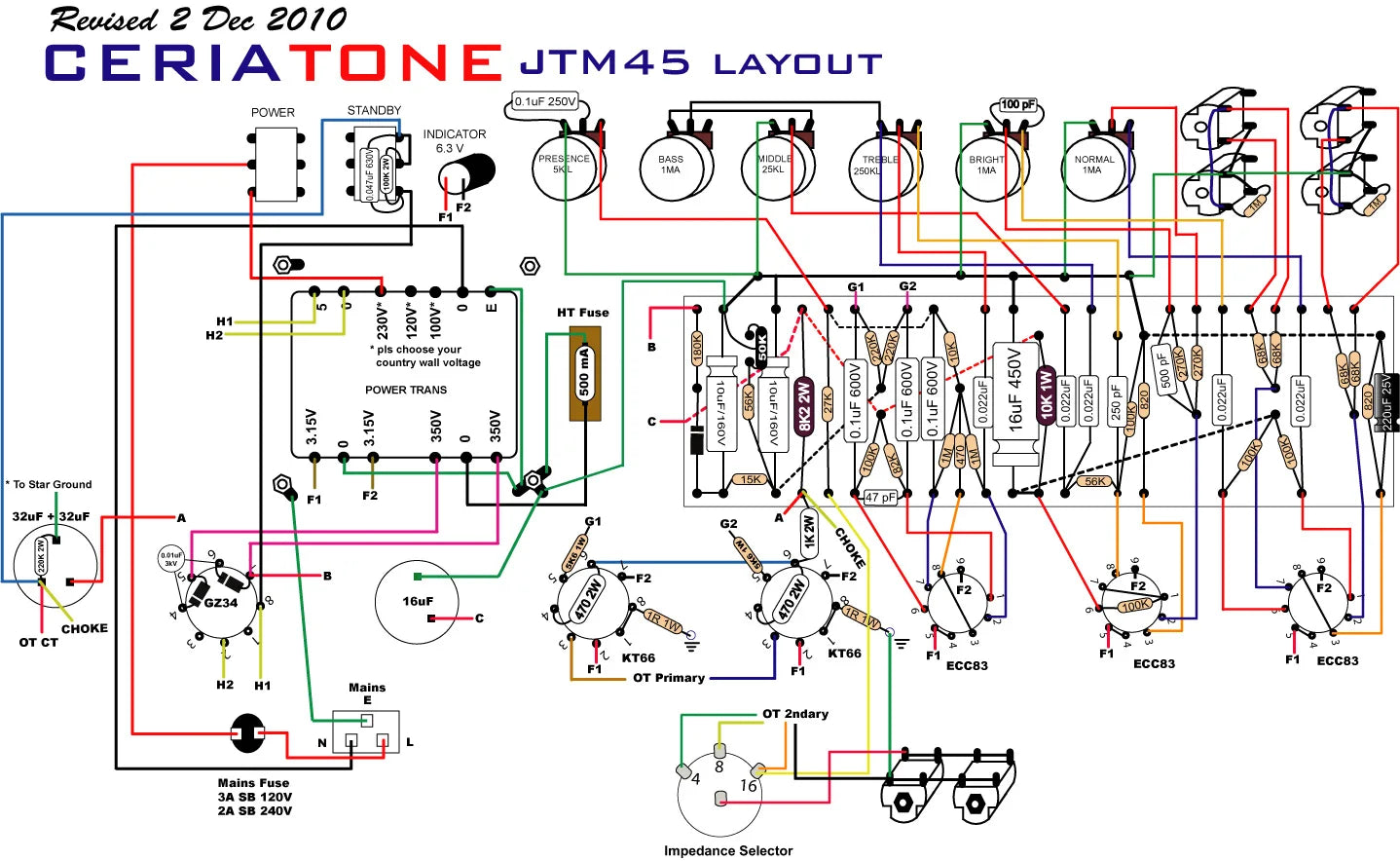 Ampmart 1pc JTM45 KITS Power Amplifier Kit  Finished Products And Kits