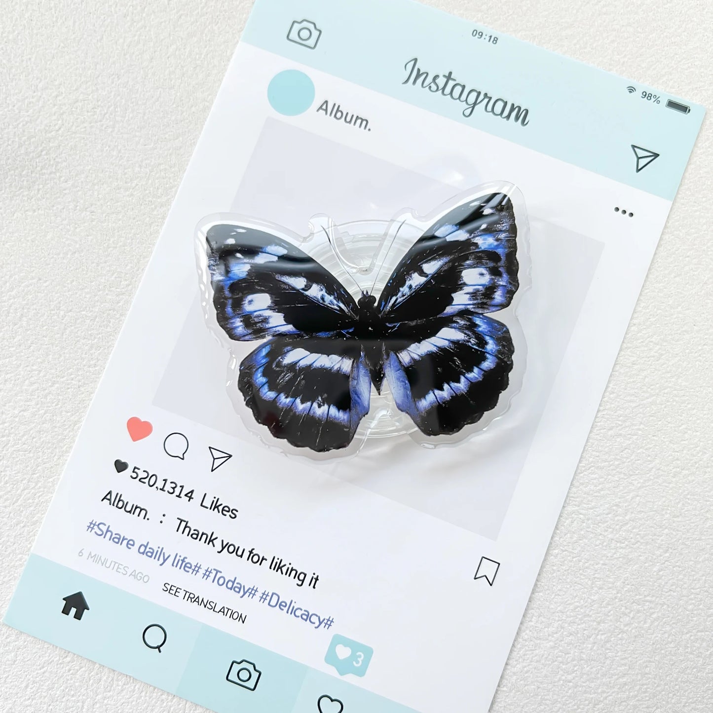Cute Butterfly Phone Grip Griptok Holder Ring For iPhone 16 15 Universal Lovely Bowknot Phone Stand Bracket Poppings Socket