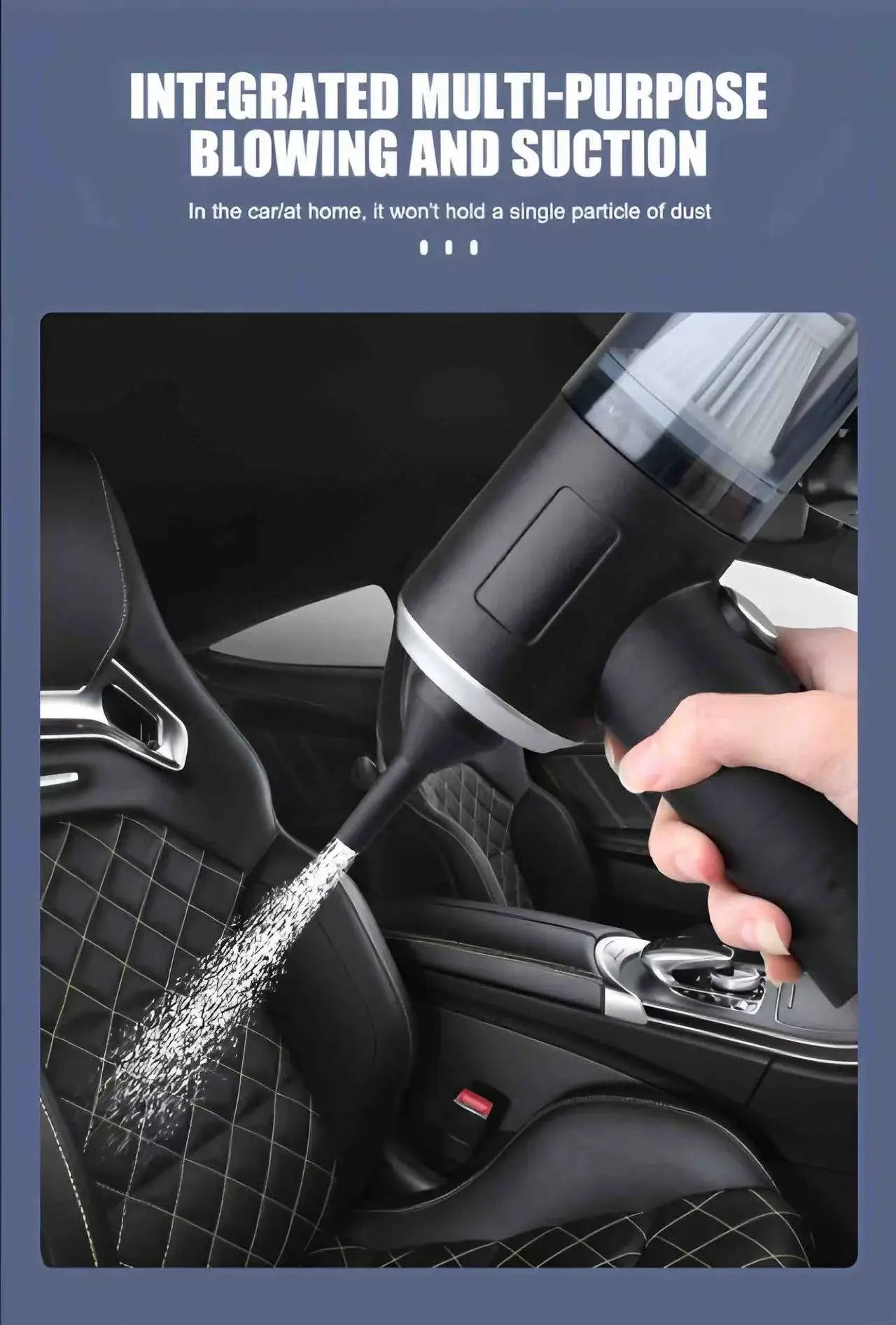 2025 Black Portable Car Wireless Vacuum Cleaner 120W Powerful Handheld for Home & Auto, Lightweight Cordless Rechargeable 3-in-1