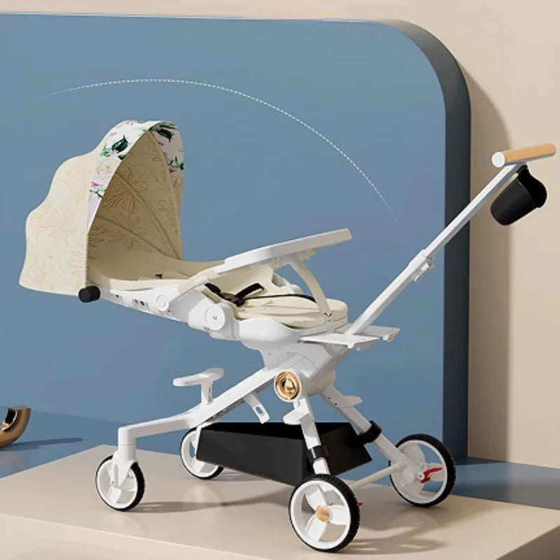 Baby Stroller Lightweight Infant and Toddler Two-way Stroller Reclining and Sitting Children's Single-pole Stroller Collapsible