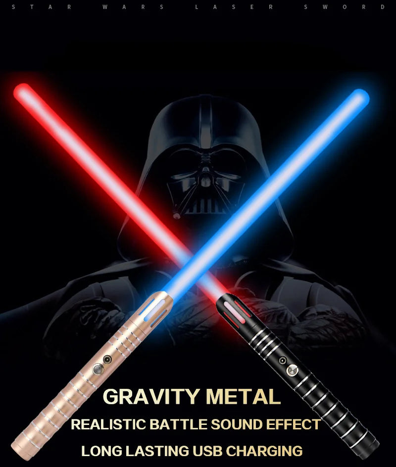Upgraded Version Gravity Sensing Light Saber 2 In 1 15-color Metal Laser Sword Rechargeable Toy Party Glow Sword,Halloween And C