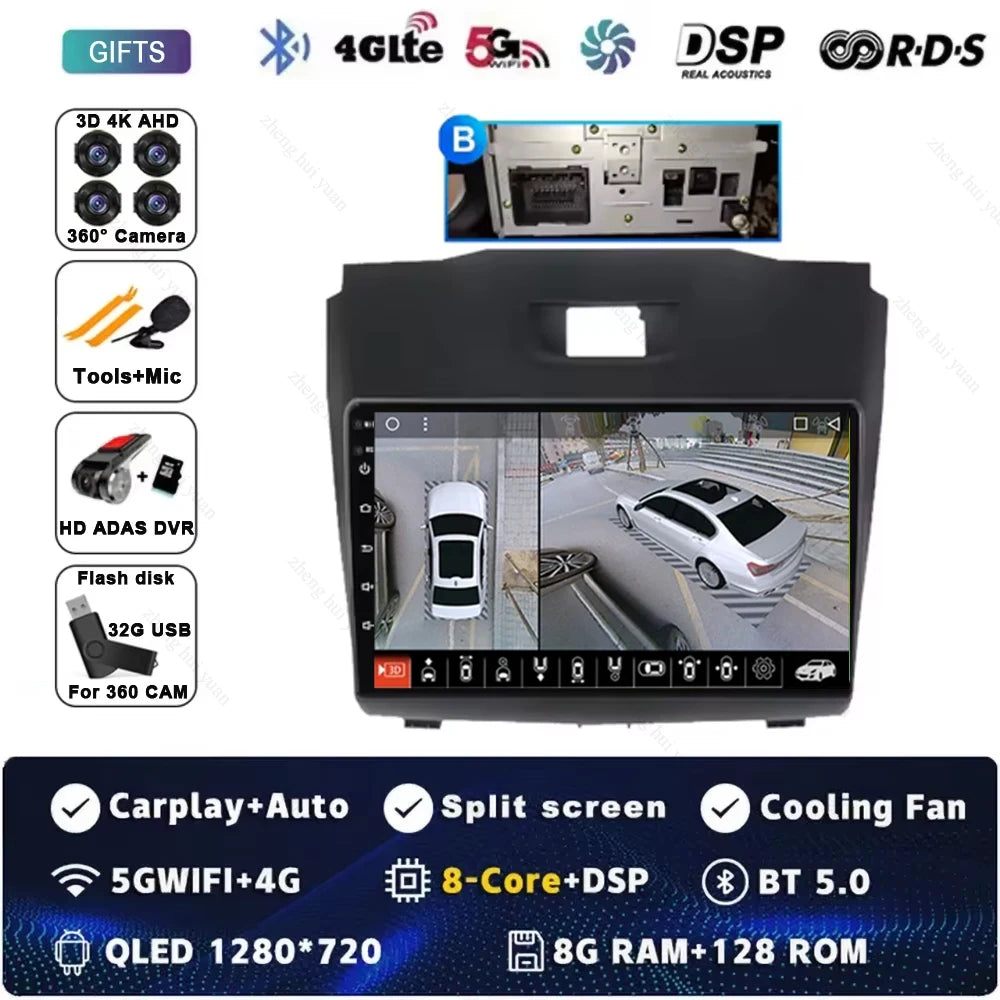 Android 15 Car Carplay Player For Chevrolet Holden S10 TRAILBLAZER COLORADO ISUZU DMAX GPS Radio Audio Multimedia Stereo BT Navi