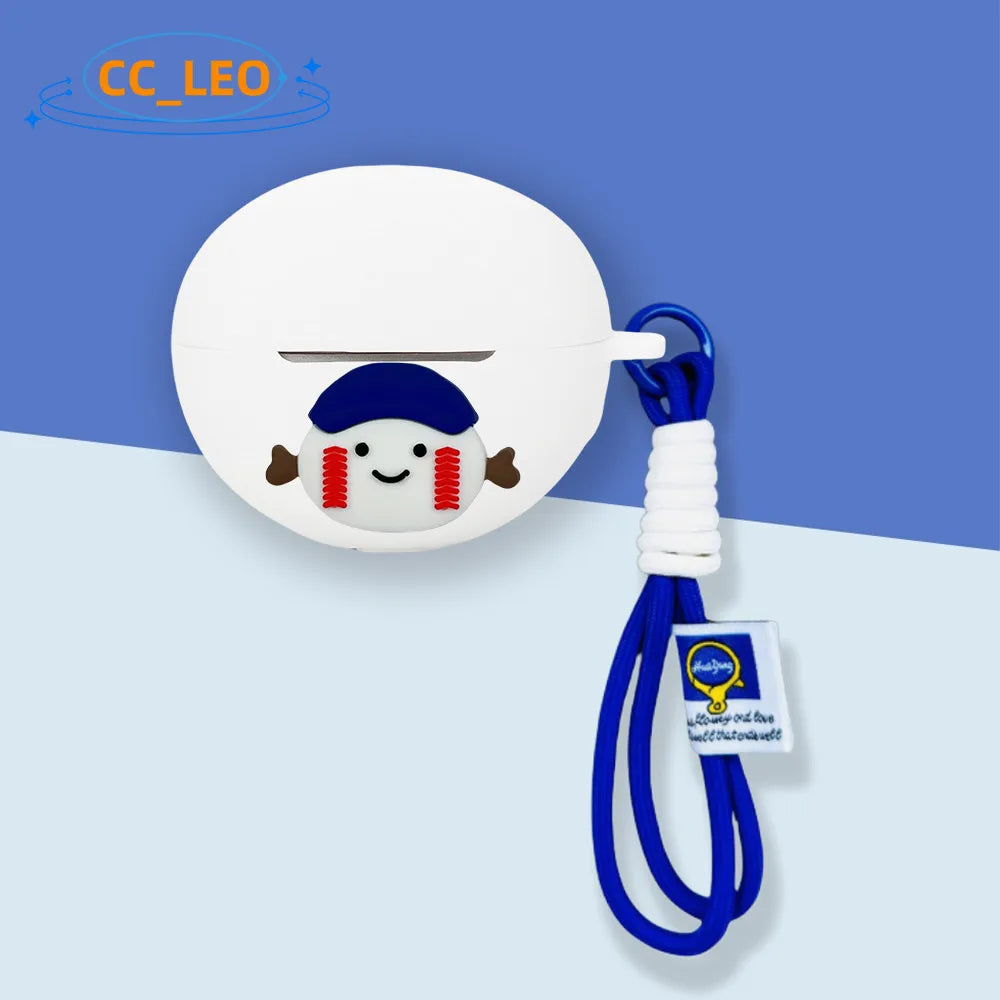 For Honor Choice EarBuds Clip Case Cute Lanyard Pendant Cartoon Cat Suitable for Honor Choice EarBuds Clip Protective Cover