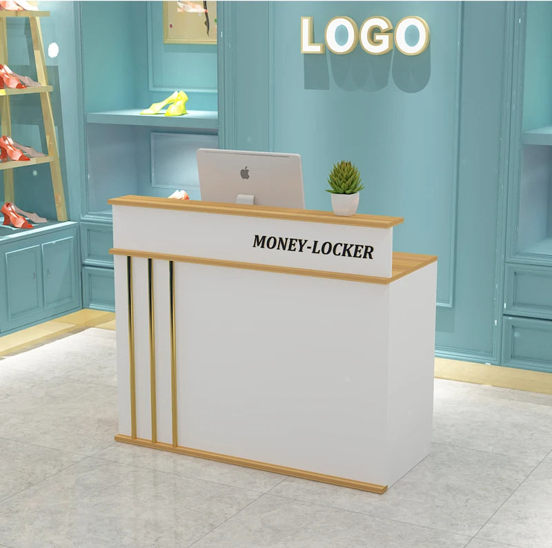 Luxury Unique Reception Desk Professional Aesthetic Design Cool Bar Counter Retro Center Resepsiyon Masası Commercial Furniture