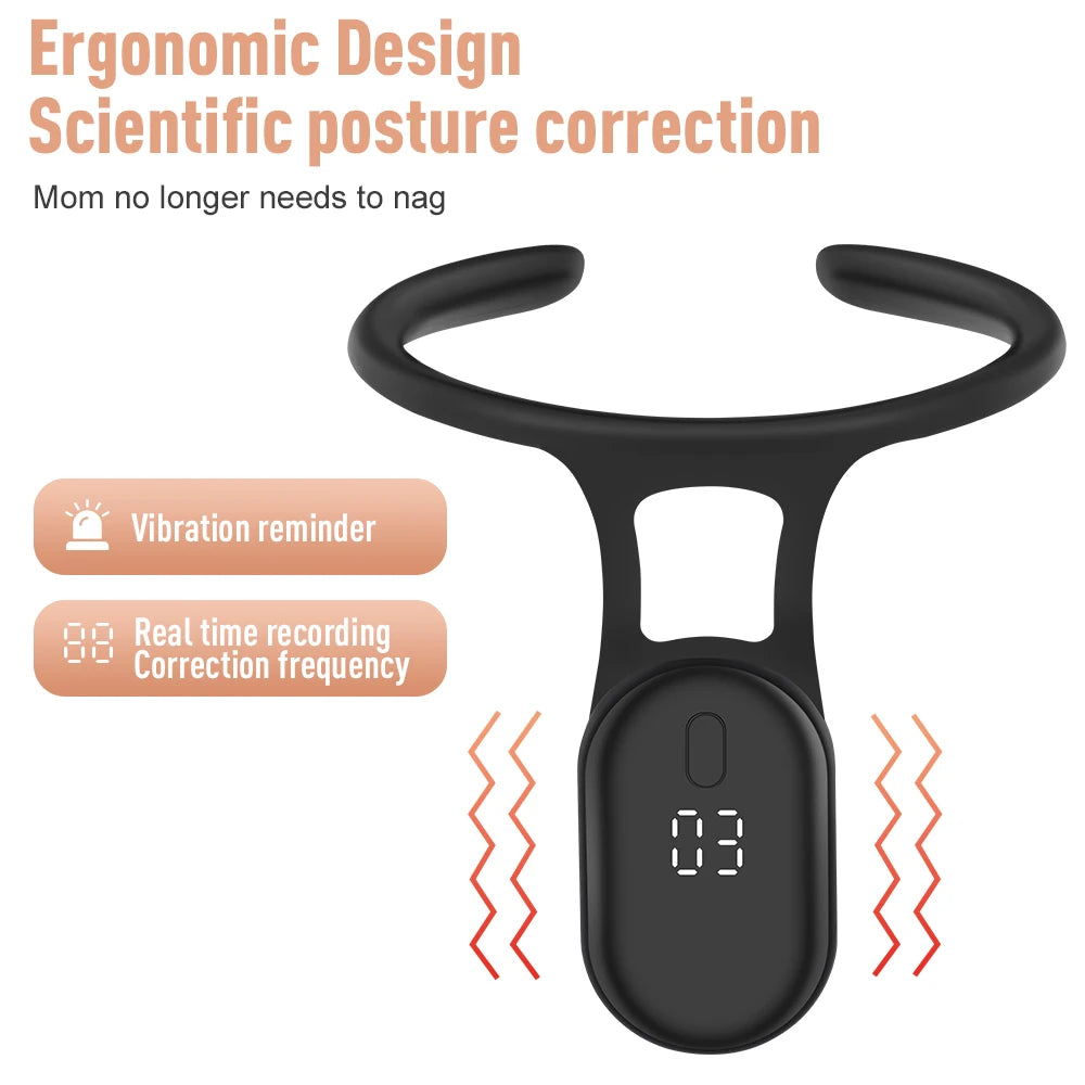 Smart Posture Reminder Device Vibration Alert Back Support Wearable Anti-Slouch Sensor for Adults Kids Office Home Daily Use