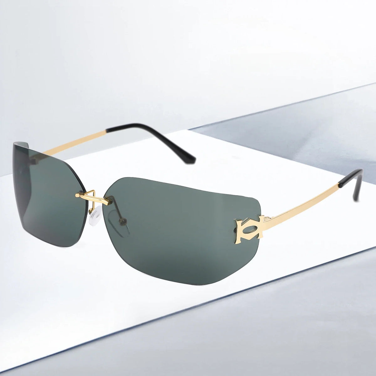 Women Sunglasses Fashion Rimless Rectangle Sunglasses for Women Luxury Design Trendy Frameless Sun Glasses Female UV400